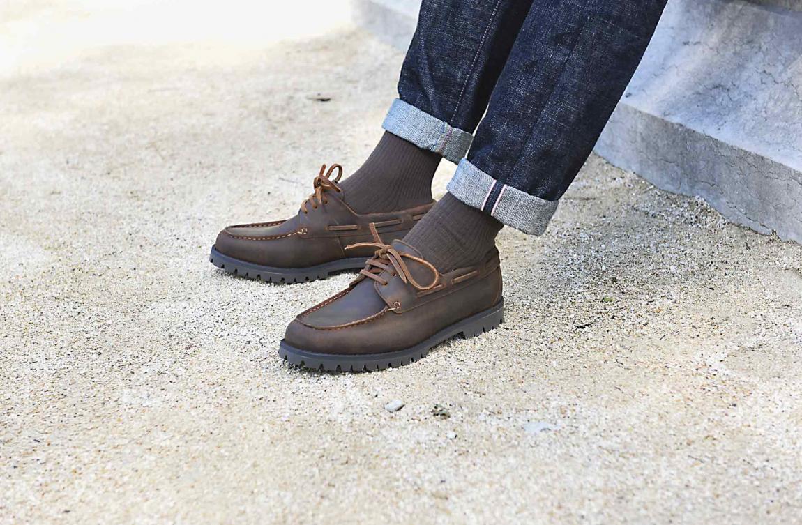 Bateau Waxy en cuir Stead | Cousu Goodyear & semelle Vibram