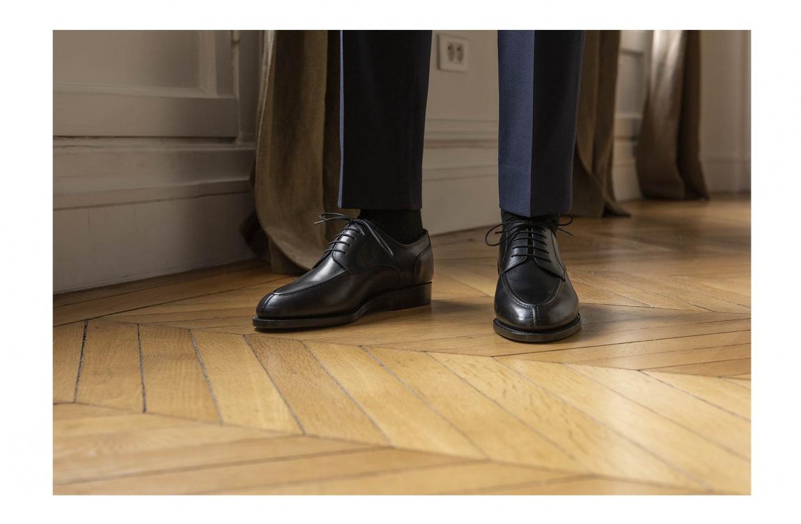 Derby Floch Noir en cuir du Puy | Cousu Goodyear - Semelles Vibram