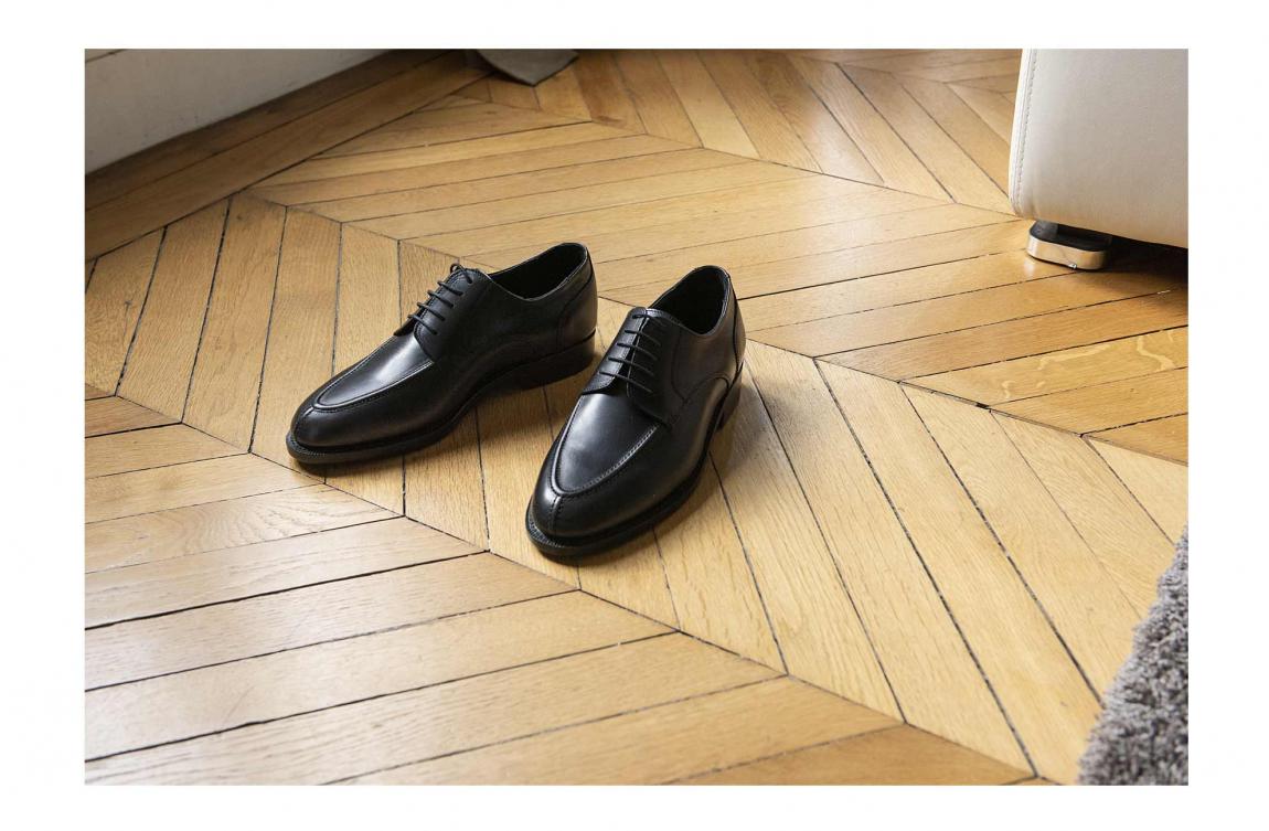 Derby Floch Noir en cuir du Puy | Cousu Goodyear - Semelles Vibram