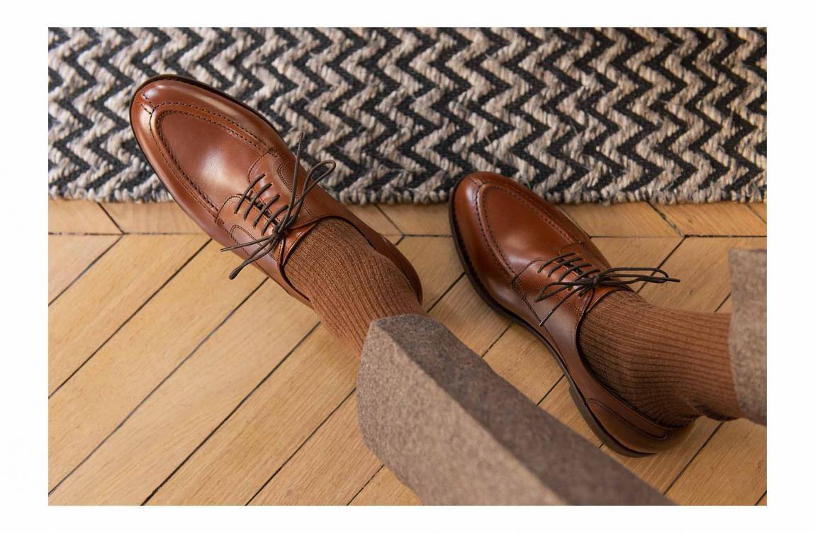 Derby Floch Fauve en cuir Haas | Cousu Goodyear - Semelles Vibram