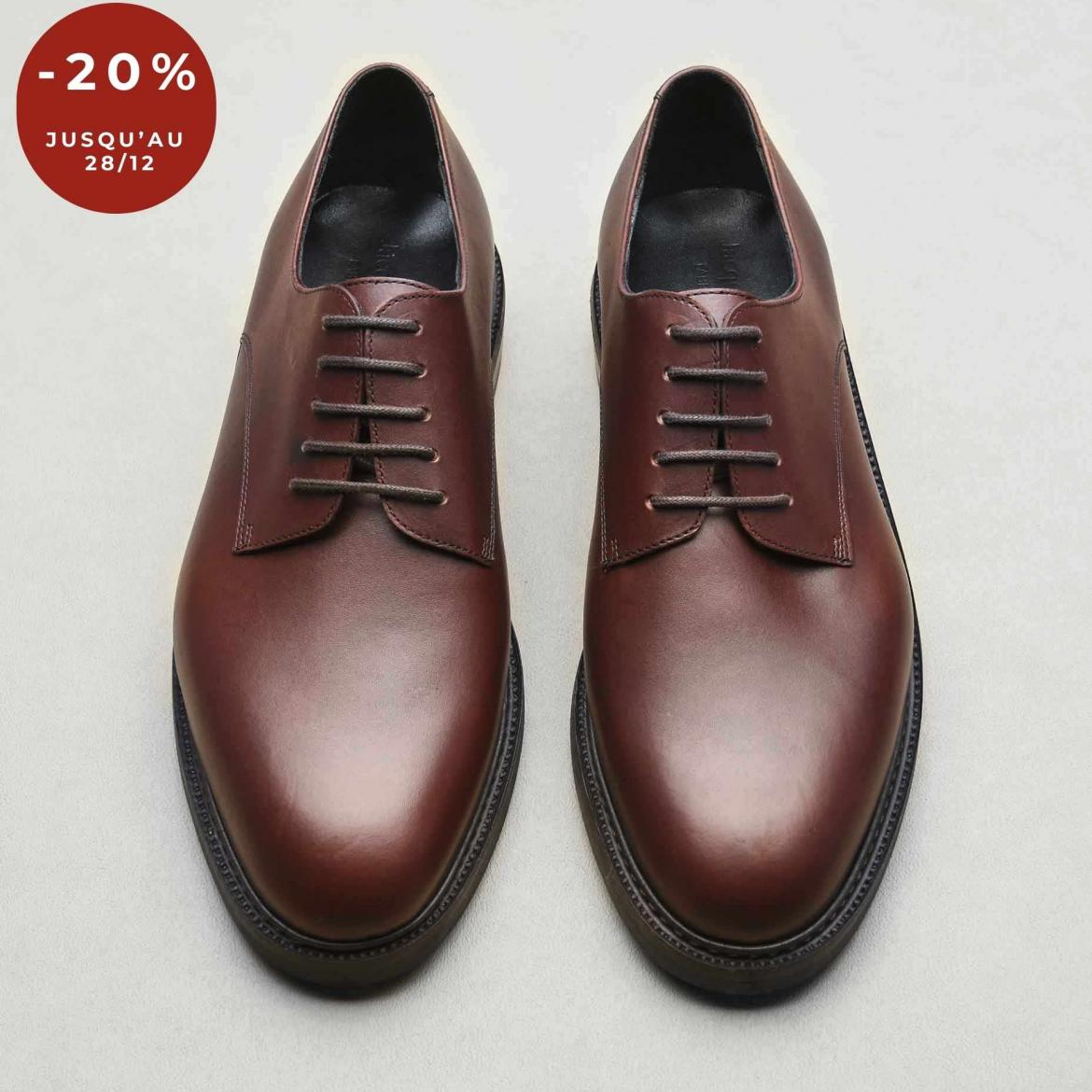 Derby Plain Toe Marron