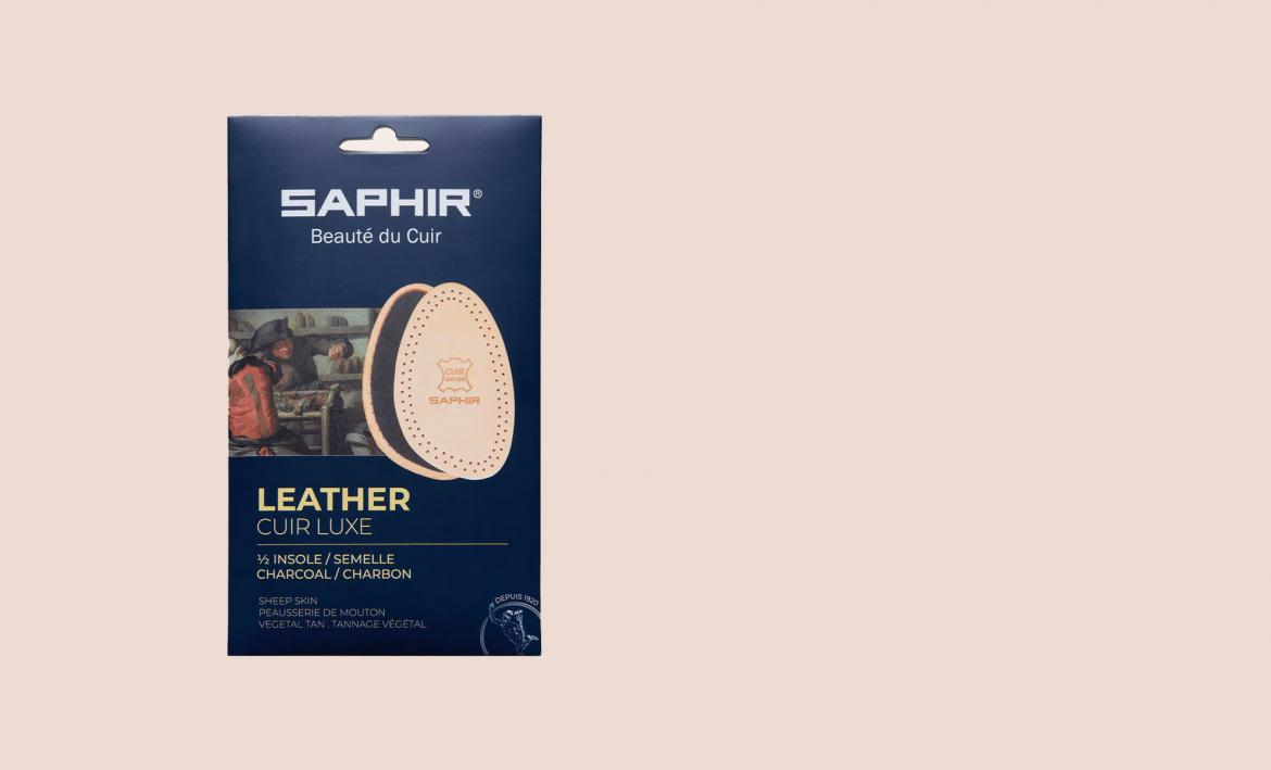 Demi-semelles Saphir cuir sur charbon – Confort & absorption odeurs