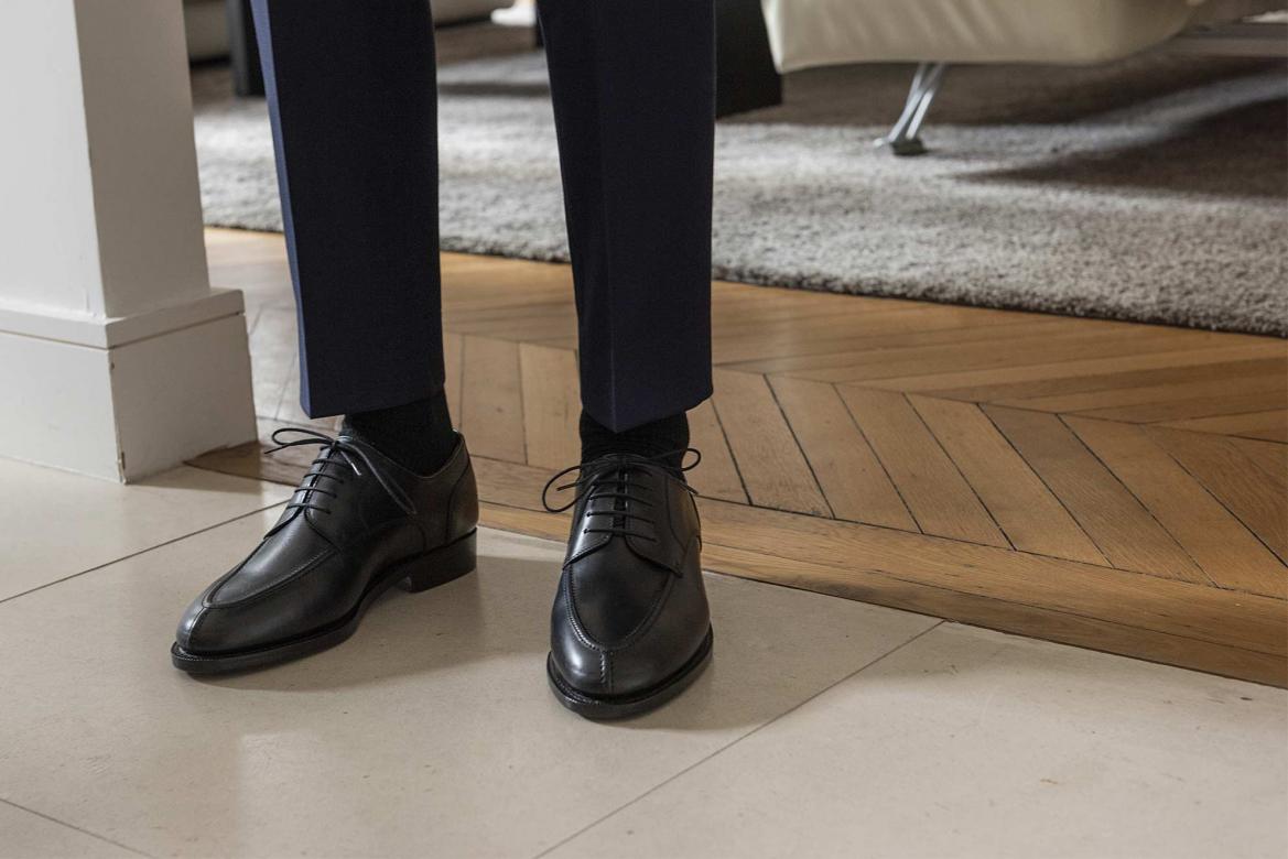 Derby Floch Noir en cuir du Puy | Cousu Goodyear - Semelles Vibram