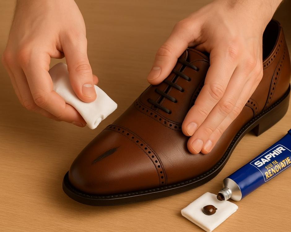 Réparer une éraflure sur chaussure en cuir